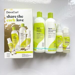 Deva Curl Share The Curly Love kit - shampoo, conditioner, hair gel, spray